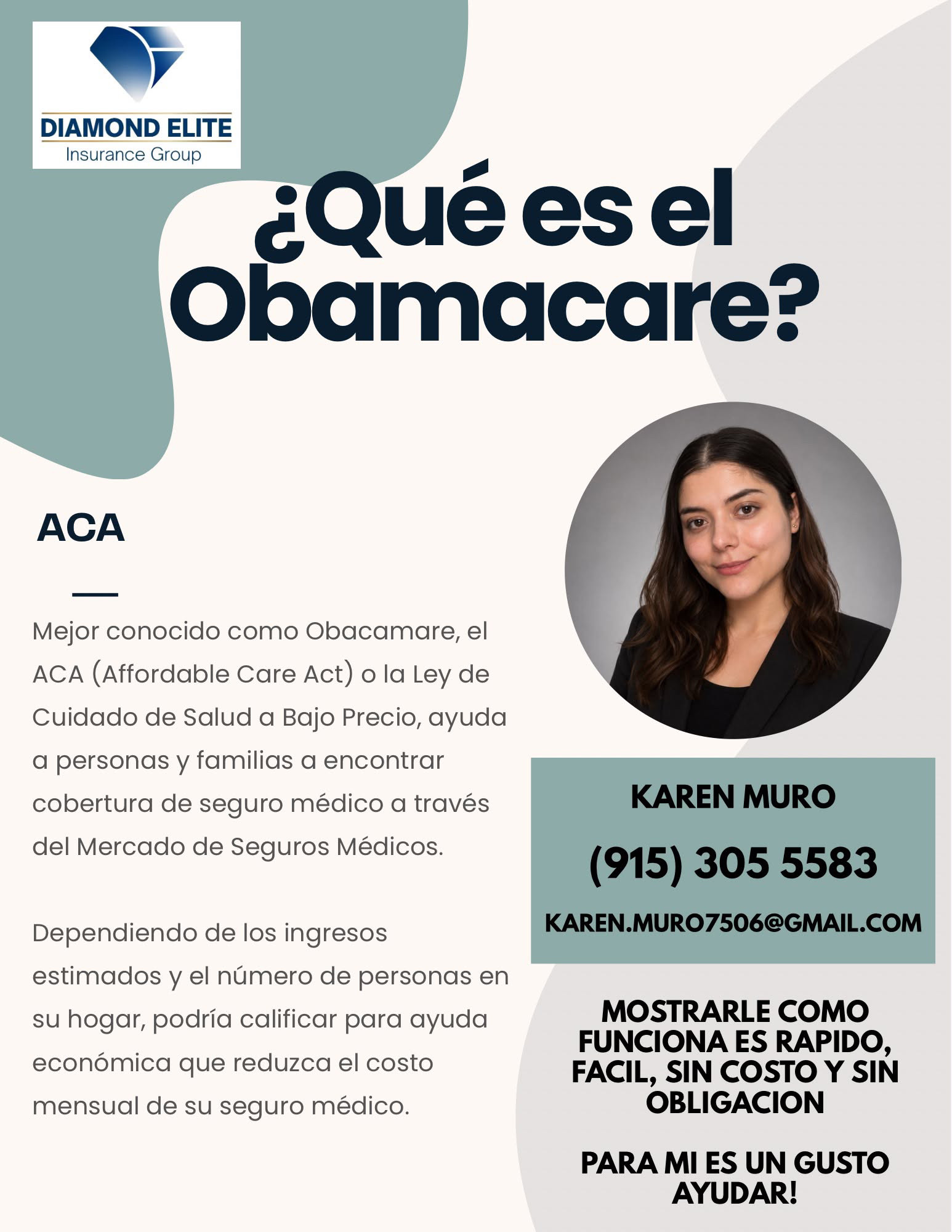 Diamond Elite Insurance Group · Karen Muro · Flyer 1