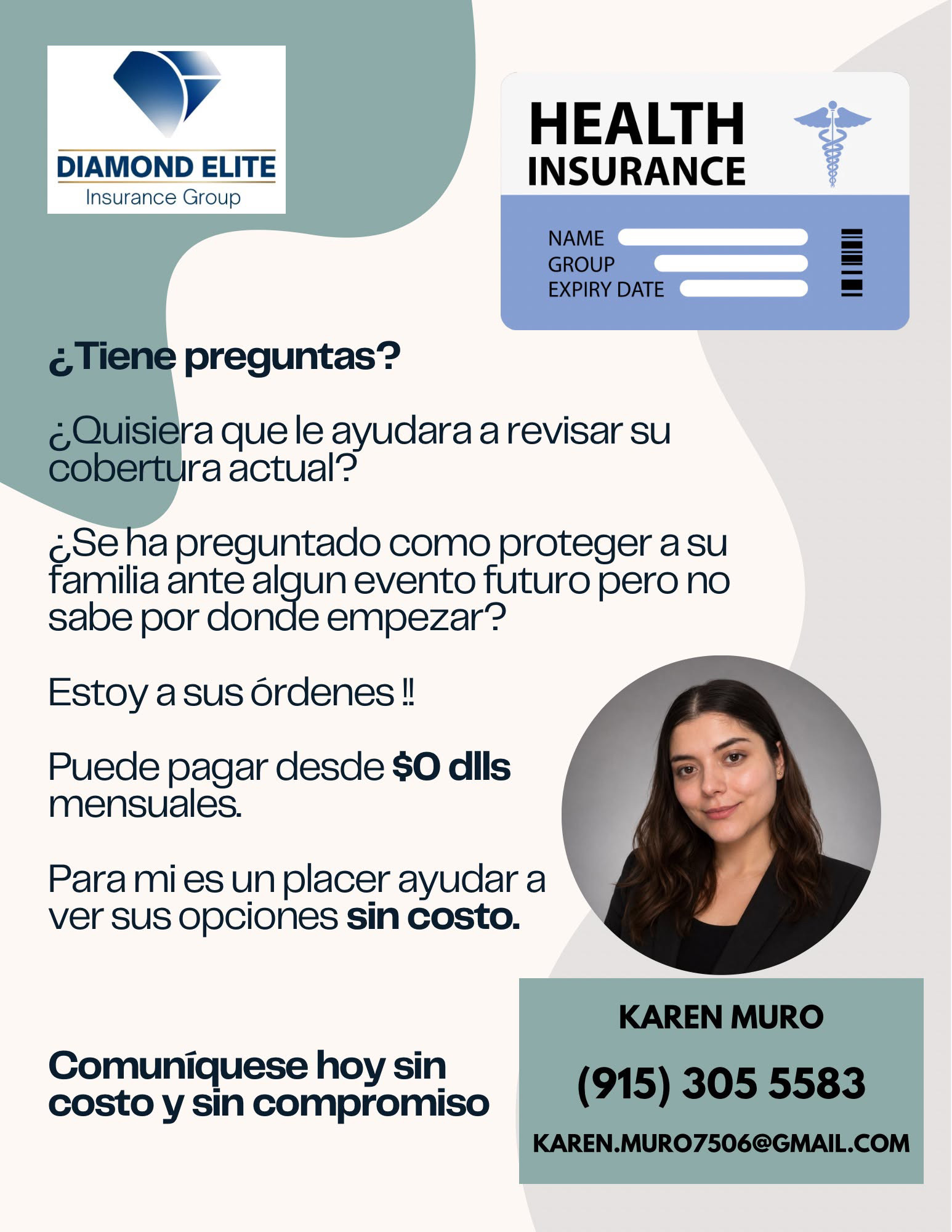 Diamond Elite Insurance Group · Karen Muro · Flyer 2